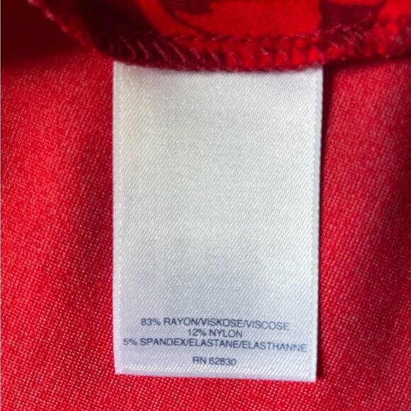 Lands End Red Women’s Sleeveless Hawaiian Floral Print Dress Size 14 Petite - Picture 5 of 7